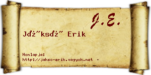 Jáksó Erik névjegykártya