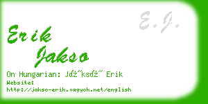 erik jakso business card